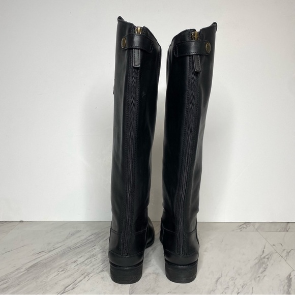 New! Sam Edelman Penny Black Leather Wide Calf Riding Boot 6M - Picture 3 of 12